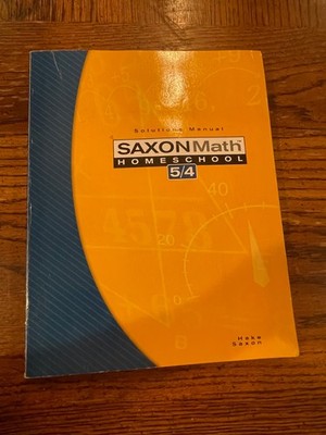 Saxon Math 5/4 Homeschool Solutions Manual 3rd Edition BRAND NEW SEALED