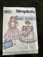 Vintage Simplicity, Daisy Kingdom Dress Pattern W/ Doll Dress Pattern 8877 UNCUT