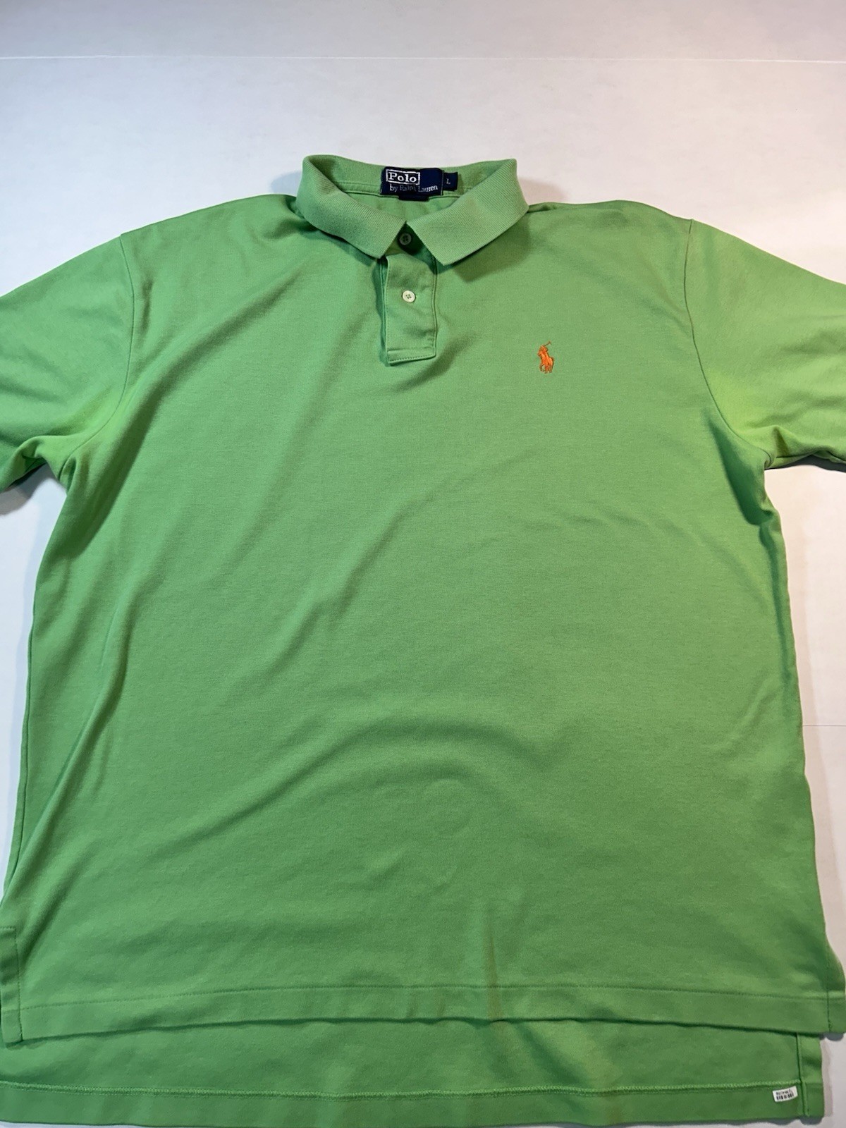 Polo Ralph Lauren vintage classica verde cotone camicia manica corta uomo LG Pony