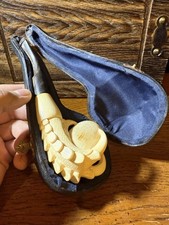 Pipa in schiuma di mare blocco artiglio aquila fantasia rustica speciale fatta a mano con scatola
