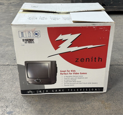 Brand new Vintage Zenith B19A23DC-U 19'' CRT Television Video Game Capability