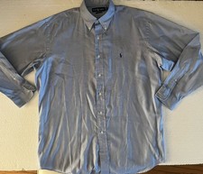 Ralph Lauren Yarmouth Blue Oxford Shirt Button Front Size 16 Long Sleeve Shirt