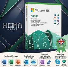 Microsoft Office 365 Home Family 1 Year 6 Users PC/Mac/Phone Same Day Email