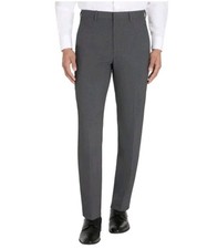 Calvin Klein Men's Slim Fit Stretch Flat Front Dress Pant Gray 30X29