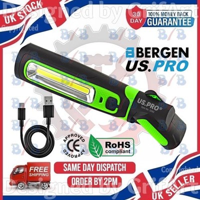 US PRO SUPERHELLE LED WIEDERAUFLADBARE MAGNETISCHE COB ARBEITSLEUCHTE INSPEKTIONSLAMPE