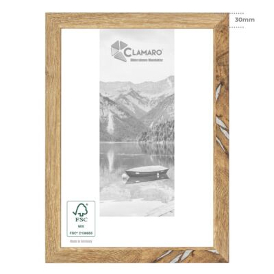 Bilderrahmen Eiche Altholz CLAMARO Collage nach Maß FSC  Holz Modern eckig M3016