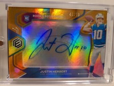 Justin Herbert Rookie Auto 47 /50 On Card Auto 2020 Panini Elements Neon Signs