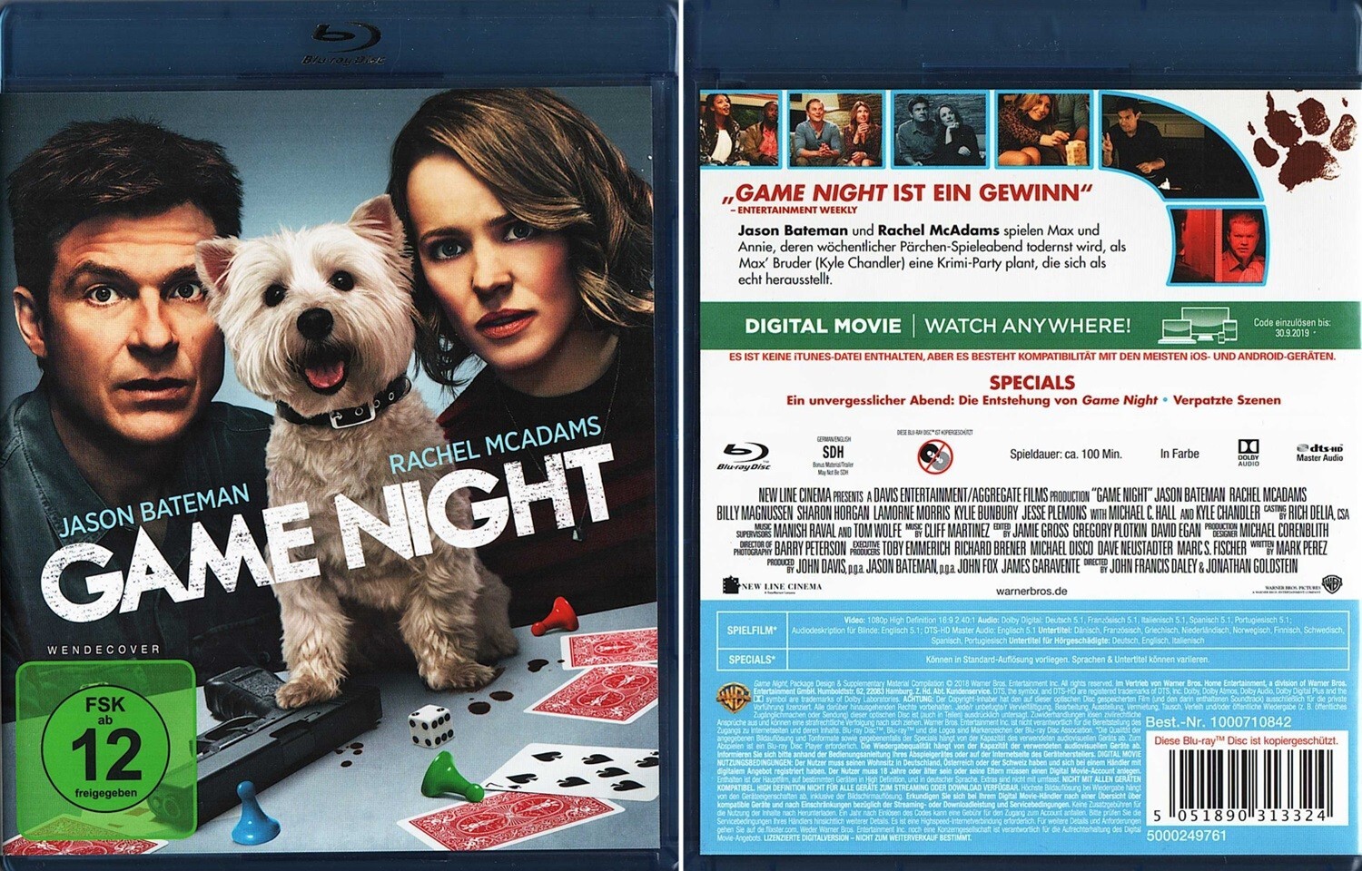 GAME NIGHT --- Blu-ray --- Komödie --- Rachel McAdams --- Jason Bateman ---