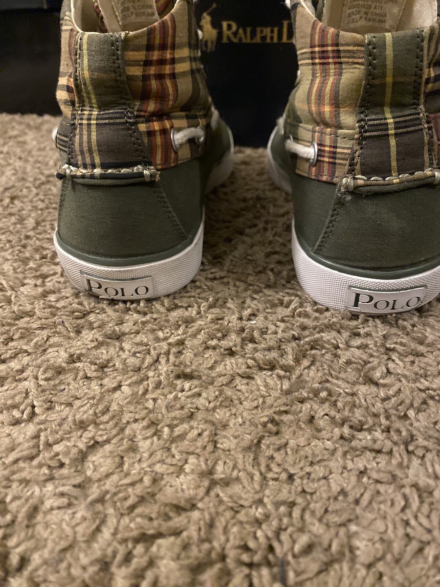 Polo Ralph Lauren Mens Size 8D Green Madras Plaid Lander  display picture 1