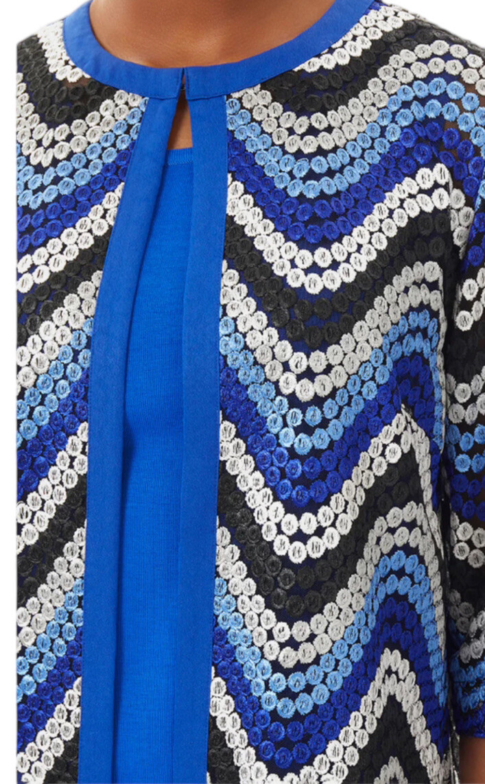 Ming Wang Chevron Pattern Textural Lace Woven Car… - image 10
