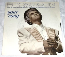 ELTON JOHN Live In Australia Your Song Don't Let The Sun Go Down   7" 45 Record