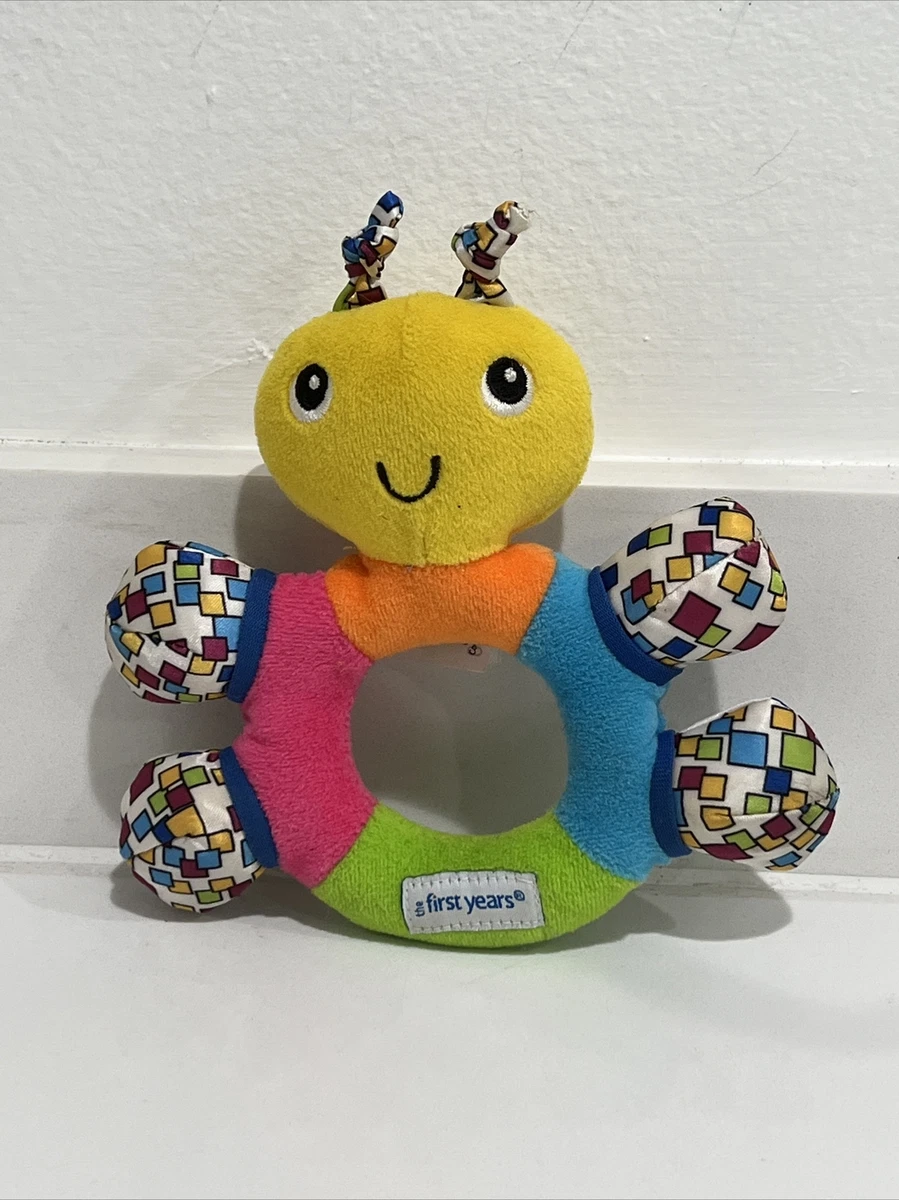 TOMY Yellow Bug Plush Baby Toy The First Years FABRIC Teething