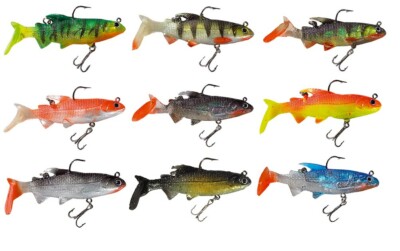 Jaxon Magic Fish 8 cm mit Haken +Drilling Soft Shad Gummifisch Raubfisch Köder 