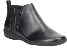 Easy Spirit Womens AERIAL Ankle Leather Bootie Arch Sup Orthotic Friend Black