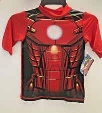 Marvel Universe Iron Man UPF 50 Water Proof UV Shirt Rashguard Shirt Size 8
