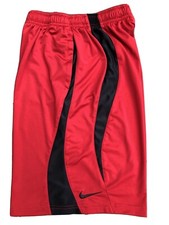 Nike Boys Medium 19 Long Basketball Shorts 9.5 Inseam Red Black 388380-649