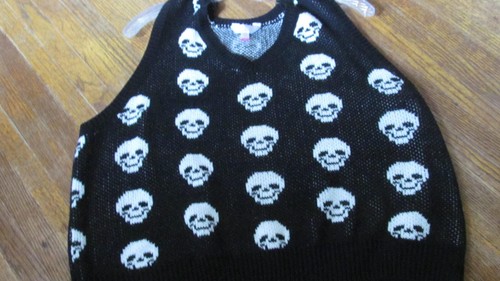 No Boundaries Skulls Skeleton Black Sleeveless Pullover Knit Sweater Vest XXXL❤ - Picture 6 of 6