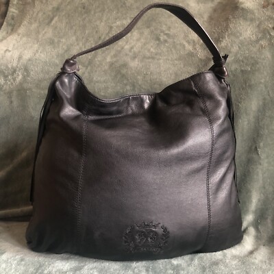 LA MARTINA Leather Black Women s Large Shoulder Bag Handbag