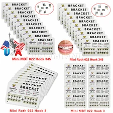10 Packs/200pcs Dental Metal Orthodontic Brackets Braces Roth/MBT Slot.022