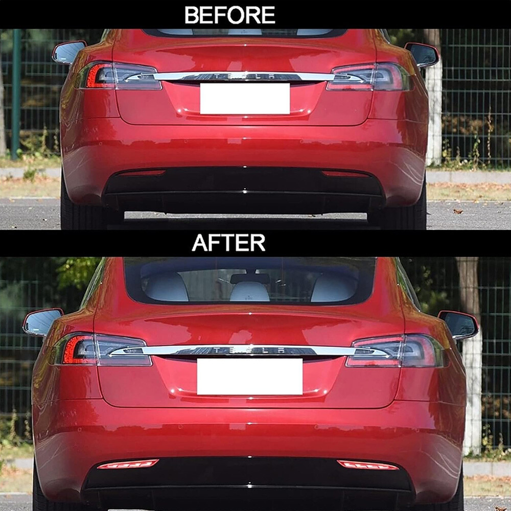2*For Tesla Model S 20122022 Rear Bumper Brake Light Fog Lamp Dynamic