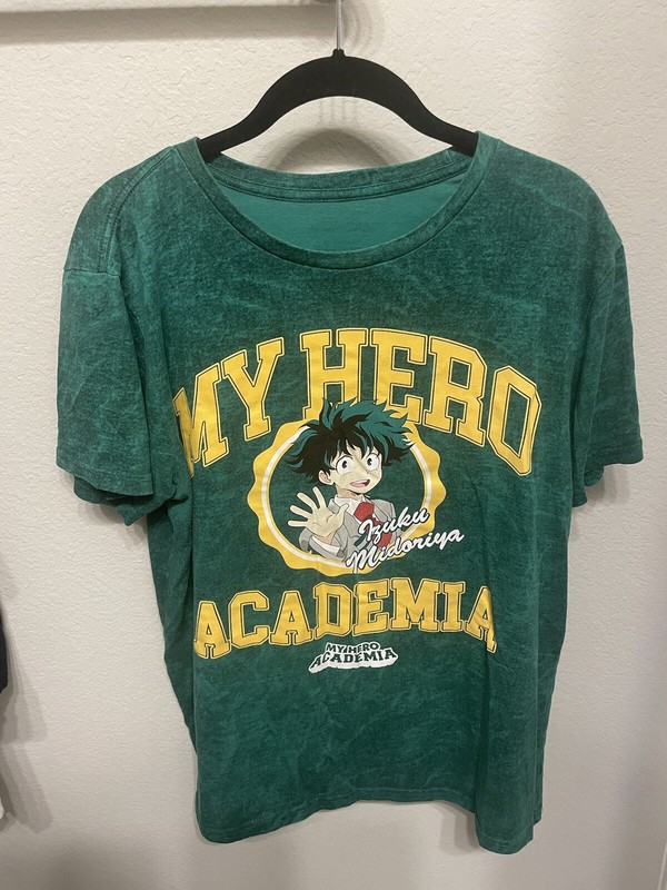 My Hero Academia Anime Green Short Sleeve Tshirt, Xl