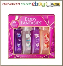 Body Fantasies Signature Fragrance Body Spray Gift Set for Women, 1.7 fl oz, 4 C