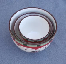 Great Gatherings Holiday Nesting Bowls - Set of 3 - 3 7/8", 4 7/8", 5 3/4" Dia