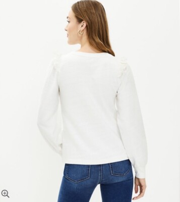 ruffle shoulder sweatshirt