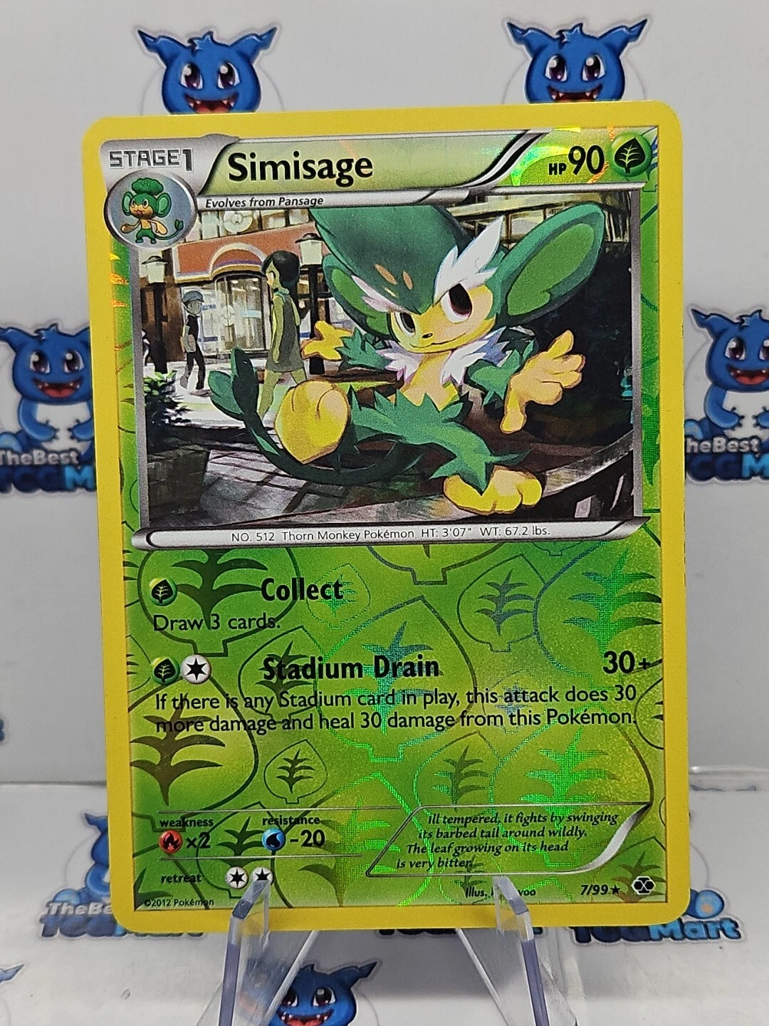 Simisage - 7/99 - Reverse Holo Pokemon Next Destinies LP