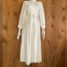 NWT $322 RHODE ANNIE WHITE COTTON POPLIN FULL LENGTH DRESS SIZE S