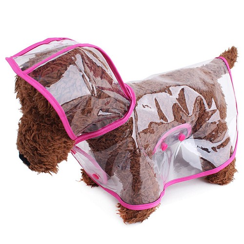 Hund Regenmantel transparent Kapuzen Regenjacke Kleidung wasserdicht Haustierbedarf - Bild 11 von 19