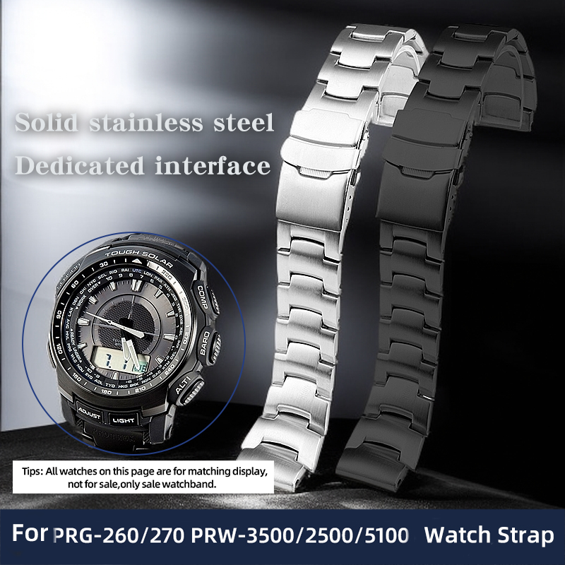 For Casio PRG-250/260 Steel Bracelet PRW-3500/2500/5000 Watchband for Men  18mm
