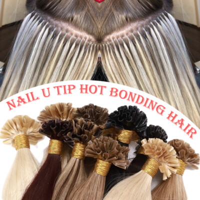 Nail U Tip Human Hair Extensions Hot Bonding 100% Remy Hair Full Head 150G Thick