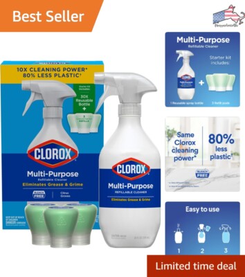 Multi-Purpose Cleaner Starter Kit - Reusable Spray Bottle & Concentrated Refill