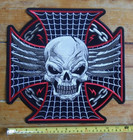 Patch LARGE Death Skull & Cross Embroidered BIKER MOTORCYCLE Back Patch — photo 4