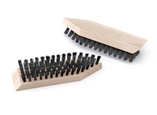 Medium stiff brush of wood - perfect boots brush for cleaning leather boots