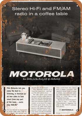 METAL SIGN - 1963 Motorola Stereo Coffee Table - Vintage Look ...
