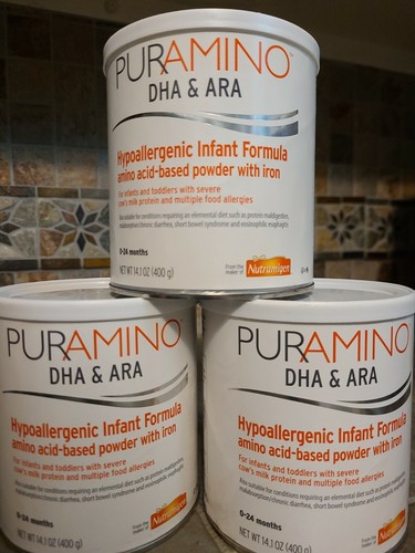 3 Puramino DHA &amp;amp;amp; ARA Hypoallergenic Infant Formula 14.1 oz, 0 to 24 months
