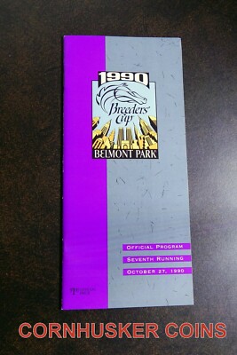 1990 BREEDERS CUP PROGRAM & ADMIN TICKETS ~ BC CLASSIC WINNER UNBRIDLED ~ MINT