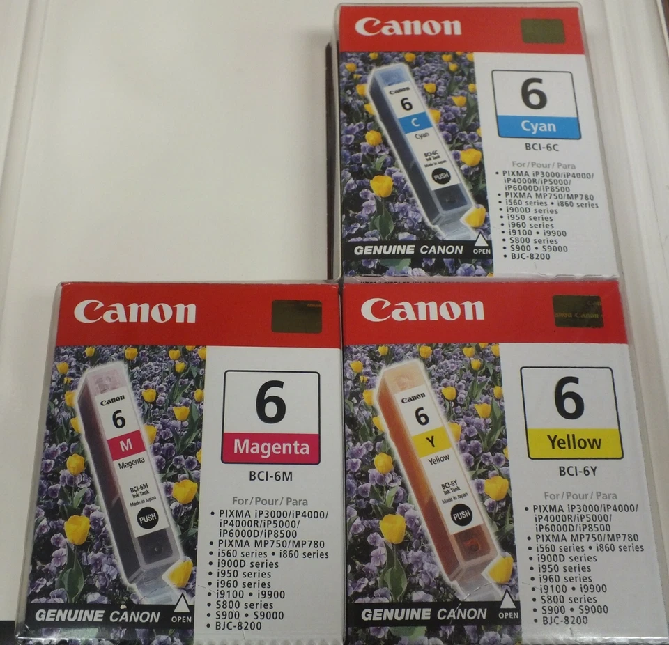 Tanques de tinta originales Canon BCI-6 3 colores (amarillo cian y magenta) *SELLADOS*  Foto 4 de 4