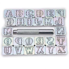 Capital Letters Stamp Set, 3/4” / 19Mm Alphabet Stamp Tools Set Leather Craft St