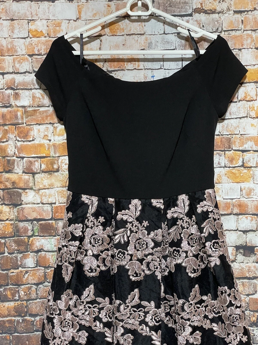 New Womens Dress ELIZA J 1950 s Style Flare Size 8 Applique Floral