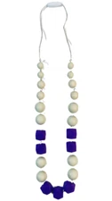 Lil Jumbl Baby Teething Necklace Purple/White