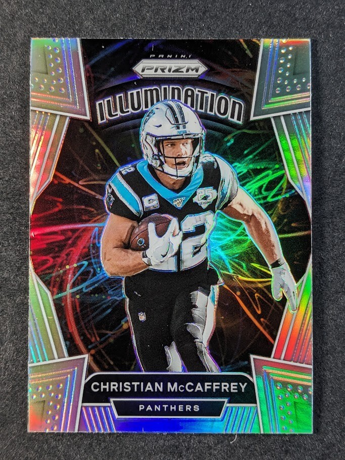 2020 Panini Prizm CHRISTIAN MCCAFFREY Silver Illumination #19 Carolina Panthers