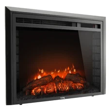 RecPro RV 28" Electric Fireplace | 3 Flame Colors | Flat Glass | 1500W