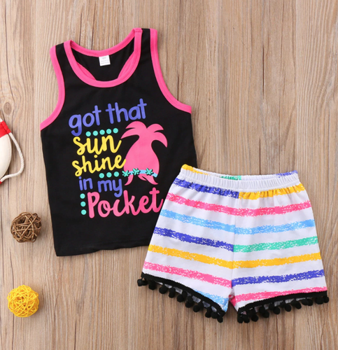 Descuento El verano de las Niñas Grandes Conjuntos de Ropa de Moda Tank Top  + Pantalones Vintage de la Impresión 2PCS Trajes de Ropa de Hip Hop  Adolescente Rendimiento Trajes \u003c La