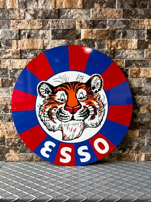 エッソ タイガー 看板 ESSO TIGER ビンテージ 76cm 世田谷ベース Vintage Esso Tiger Sign - Retro XL Esso Motor Oil Sign - 19.7