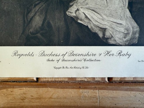 Duchess of Devonshire & Baby by Joshua Reynolds Antique Picture Print c.1920's - Picture 3 of 7