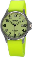 HEKTOR Nacht Arbeitsuhr Zifferblatt und Band fluoreszierend Saphirglas 10ATM