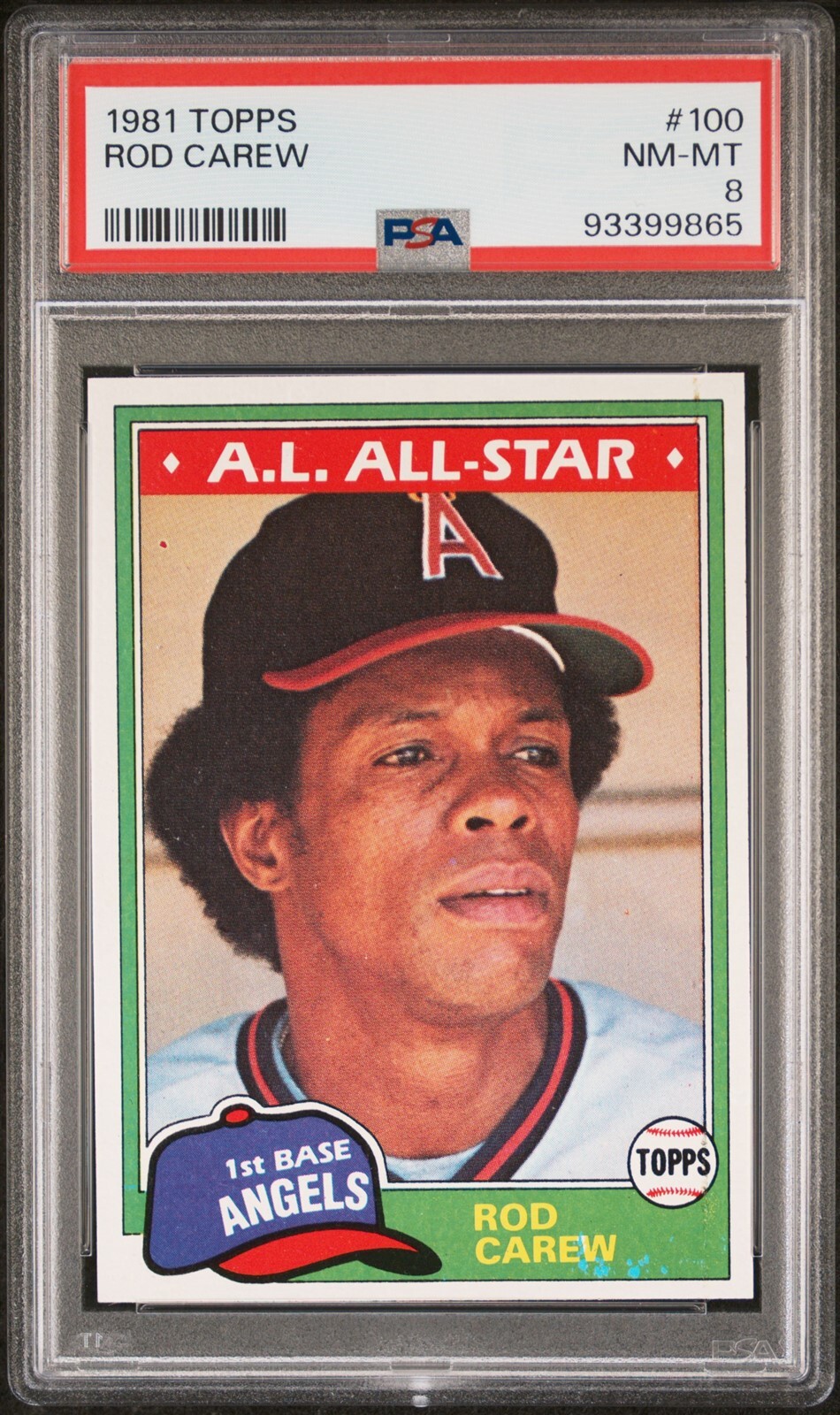 1981 Topps #100 Rod Carew - PSA 8